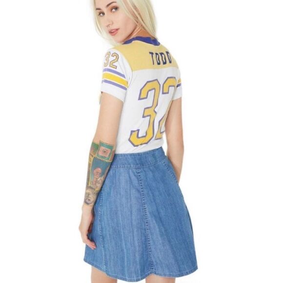 Wild-fox Frankie Denim Skirt Mini Size Medium NWT - Picture 4 of 9